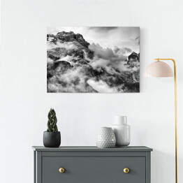 Obraz na płótnie Góry Dolomity w czarnym i białym kolorze