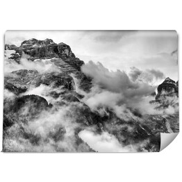 Fototapeta samoprzylepna Góry Dolomity w czarnym i białym kolorze