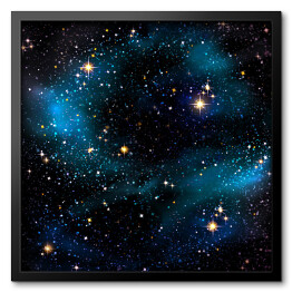 Obraz w ramie Nocne niebiesko czarne niebo i gwiazdy