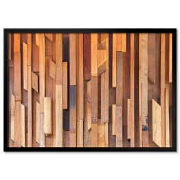 Ściana z drewnianych różnych desek