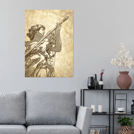 Plakat Rysunek - marmurowy posąg anioła