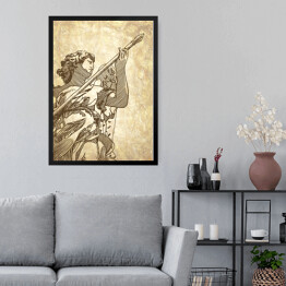 Obraz w ramie Rysunek - marmurowy posąg anioła