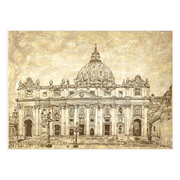 Katedra Świętego Piotra w Rzymie - rysunek