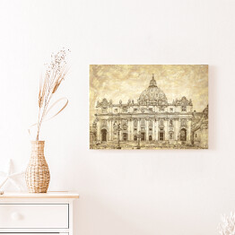 Obraz na płótnie Katedra Świętego Piotra w Rzymie - rysunek