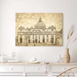 Obraz na płótnie Katedra Świętego Piotra w Rzymie - rysunek