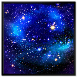 Plakat w ramie Nocne granatowe niebo i gwiazdy