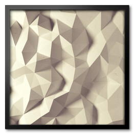 Obraz w ramie Geometryczne, beżowe abstrakcyjne tło 3D