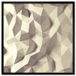 Plakat w ramie Geometryczne, beżowe abstrakcyjne tło 3D