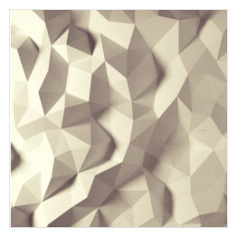 Plakat samoprzylepny Geometryczne, beżowe abstrakcyjne tło 3D