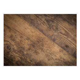Plakat samoprzylepny Brązowa drewniana tekstura - zniszczone deski