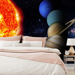 Słońce i dziewięć orbitujących planet 