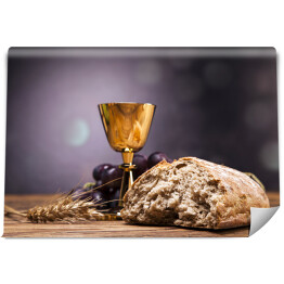 Fototapeta Biblia, chleb i wino
