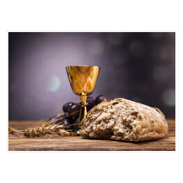 Plakat Biblia, chleb i wino