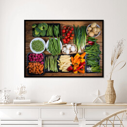 Plakat w ramie Świeże wiosenne warzywa