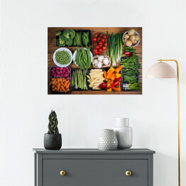 Plakat samoprzylepny Świeże wiosenne warzywa