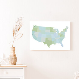 Obraz na płótnie Mapa Stanów Zjednoczonych Ameryki