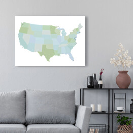 Obraz na płótnie Mapa Stanów Zjednoczonych Ameryki