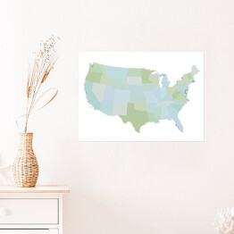 Plakat Mapa Stanów Zjednoczonych Ameryki