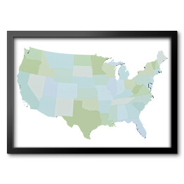 Obraz w ramie Mapa Stanów Zjednoczonych Ameryki