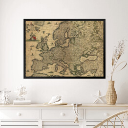 Obraz w ramie Mapa Europy w stylu vintage