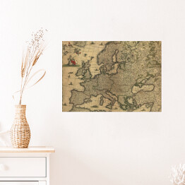 Plakat Mapa Europy w stylu vintage