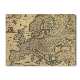 Obraz na płótnie Mapa Europy w stylu vintage