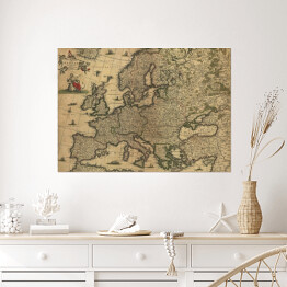 Plakat samoprzylepny Mapa Europy w stylu vintage