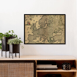 Plakat w ramie Mapa Europy w stylu vintage