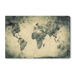 Obraz na płótnie Mapa świata - akwarela na beżowym tle