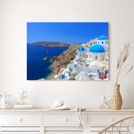 Obraz na płótnie Charakterystyczna architekrura na wyspie Santorini w Grecji