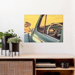 Plakat samoprzylepny Wnętrze samochodu w stylu retro