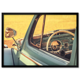 Plakat w ramie Wnętrze samochodu w stylu retro