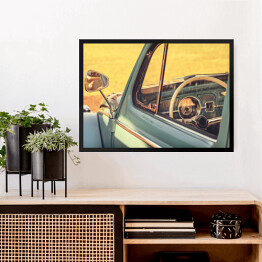 Obraz w ramie Wnętrze samochodu w stylu retro