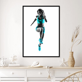 Plakat w ramie Kobieta podczas joggingu