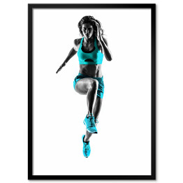 Plakat w ramie Kobieta podczas joggingu