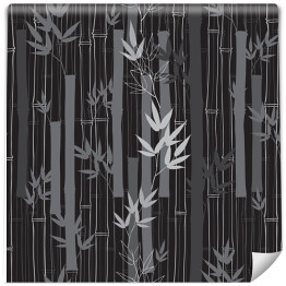 Tapeta samoprzylepna w rolce Bambusowy czarno bialy wzór z listkami