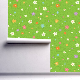 Tapeta samoprzylepna w rolce Kolorowe kwiaty na zielonej łące