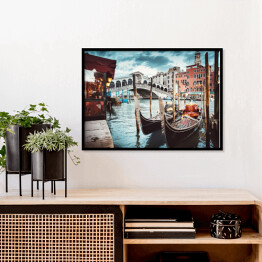 Plakat w ramie Klasyczny widok na Most Rialto w Wenecja