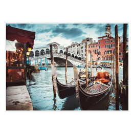 Plakat Klasyczny widok na Most Rialto w Wenecja