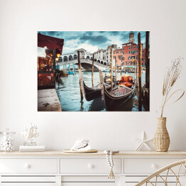 Plakat Klasyczny widok na Most Rialto w Wenecja