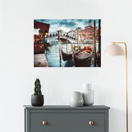 Plakat samoprzylepny Klasyczny widok na Most Rialto w Wenecja
