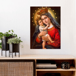 Plakat Katolicki obraz Madonny z dzieckiem