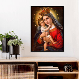 Plakat w ramie Katolicki obraz Madonny z dzieckiem