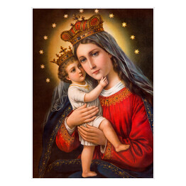 Plakat samoprzylepny Katolicki obraz Madonny z dzieckiem