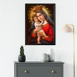 Obraz w ramie Katolicki obraz Madonny z dzieckiem