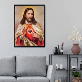 Obraz w ramie Katolicki obraz serca Jezusa Chrystusa