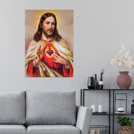 Plakat Katolicki obraz serca Jezusa Chrystusa