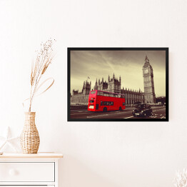 Obraz w ramie Czerwony autobus w Londynie