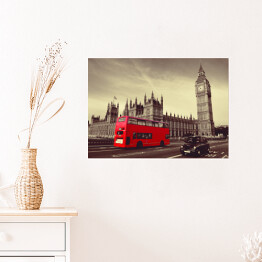 Plakat samoprzylepny Czerwony autobus w Londynie