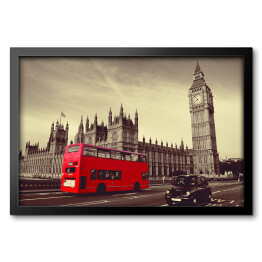 Obraz w ramie Czerwony autobus w Londynie